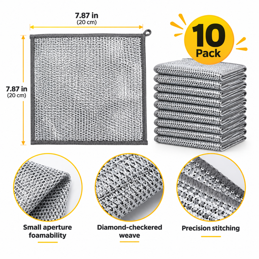 Swappy Two-Layer Non-Scratch Wire Cleaning Cloth – 10 Pcs