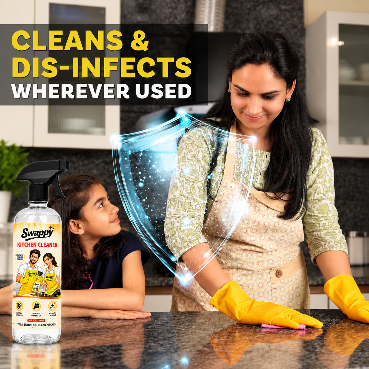 Swappy Kitchen Cleaner Spray – 500ml | Buy 1 Get 1 Free