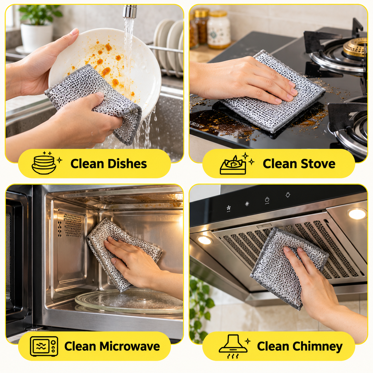 Swappy Two-Layer Non-Scratch Wire Cleaning Cloth – 10 Pcs