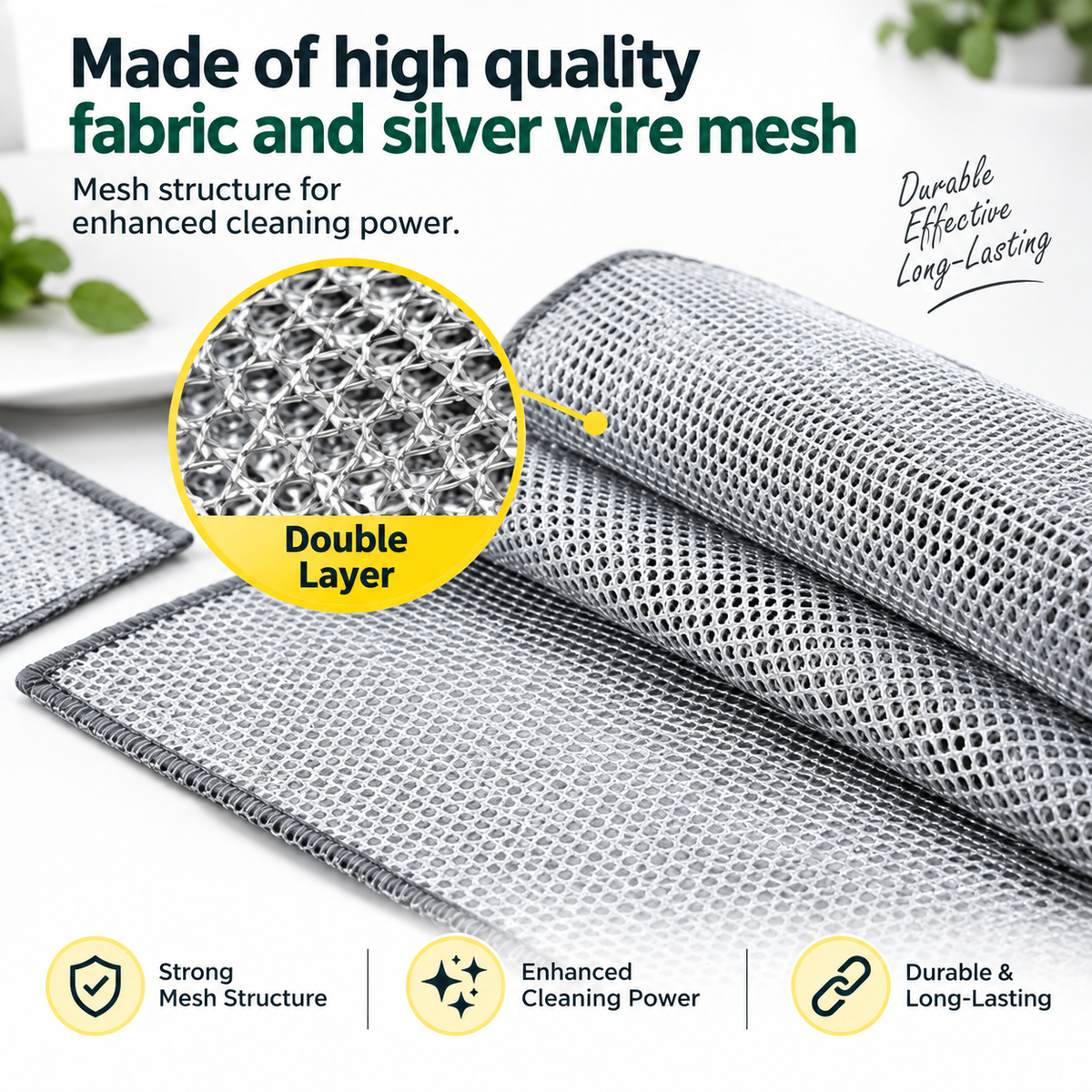 Swappy Two-Layer Non-Scratch Wire Cleaning Cloth – 10 Pcs
