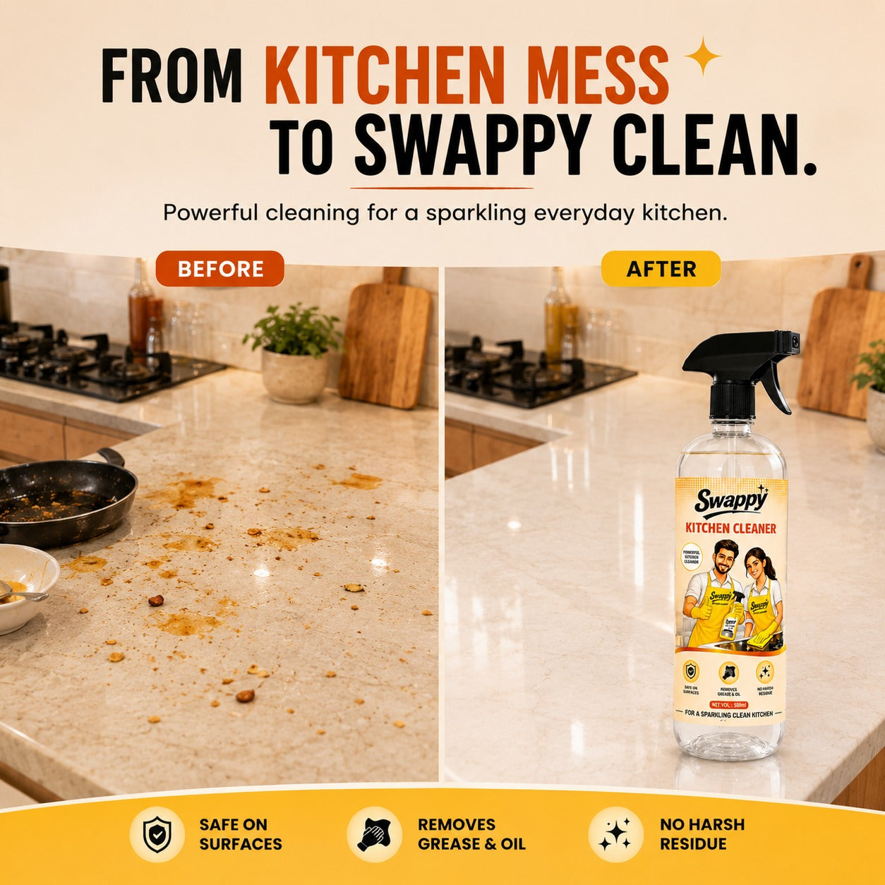 Swappy Kitchen Cleaner Spray – 500ml